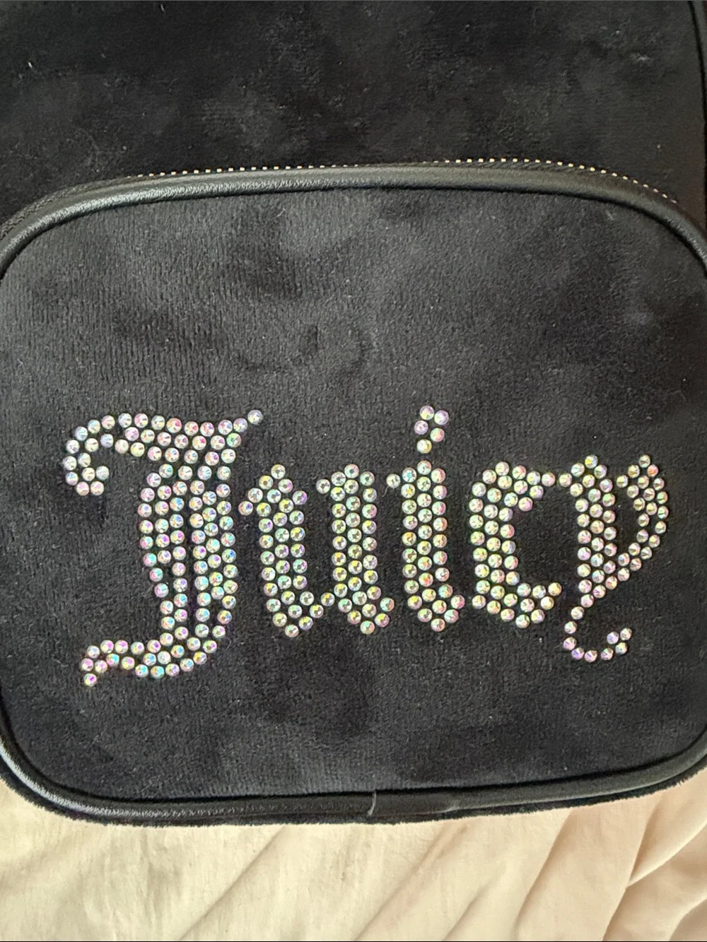 Juicy Couture Black Crystal 'Juicy' Logo Mini Backpack